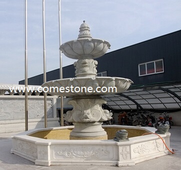 Red Granite Rolling Sphere Fountain